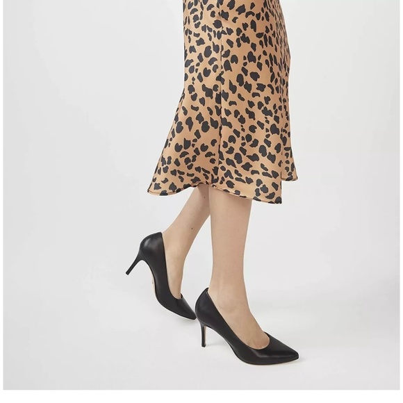 ALDO Coronitiflex Black Leather Stiletto Pumps sz 6, 3.25" - Picture 8 of 8